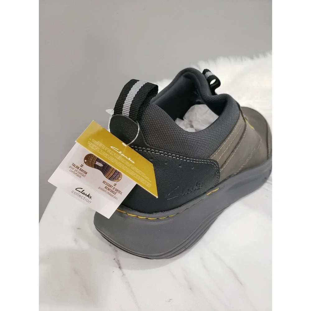 NEW NO BOX SIZE 7 Clarks Men's Motion Trek EZ Oxford Grey Leather Shoes Sneakers